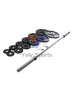 245Lb Cast Iron Weight Plates + 7ft barbell