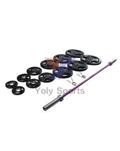 6ft barbell+245Lb rubber weight plates