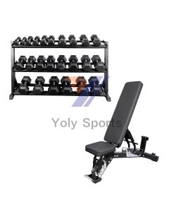 5-60Lb dumbbell set + AB-7000 commercial grade bench