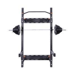 Rubber Plate Racks 245 lb Rubber Olympic Weight Plates and Barbell Set + Foldable Wall ...